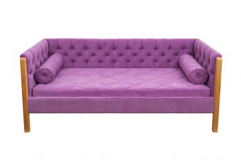 Кровать 180 серии Леди  32 Фиолетовый (подушка валик) в Зеленогорске - zelenogorsk.mebel54.com | фото