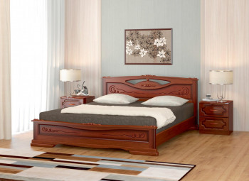 Кровать Карина-7 из массива сосны 1400*2000 Орех в Зеленогорске - zelenogorsk.mebel54.com | фото