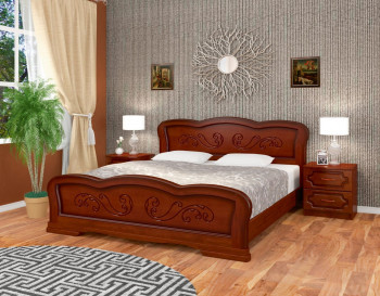 Кровать Карина-8 из массива сосны 1200*2000 Орех в Зеленогорске - zelenogorsk.mebel54.com | фото