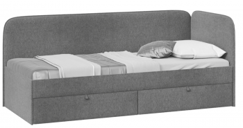 Кровать «Молли» с мягкой обивкой (900) тип 1 (Микровелюр Scandi Graphite 22) в Зеленогорске - zelenogorsk.mebel54.com | фото
