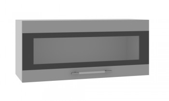 Норд ШВГС 800 Шкаф верхний горизонтальный со стеклом (Софт черный/корпус Белый) в Зеленогорске - zelenogorsk.mebel54.com | фото