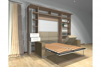 Шкаф-кровать с диваном Каролина в Зеленогорске - zelenogorsk.mebel54.com | фото