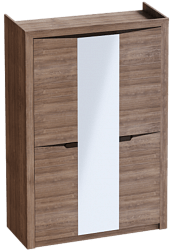 Шкаф трехдверный Соренто Дуб стирлинг/Кофе структурный матовый в Зеленогорске - zelenogorsk.mebel54.com | фото